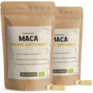 Cupplement 200 Gele Maca Capsules 500 MG Per Capsule Biologisch - Supplement - Root - Superfood - Pure - Poeder, Pillen, Arginine, Tabletten, Extract Zwarte Wortel - Superfood - Peru - Rode - Macapoeder - Mac - Maya - Mica