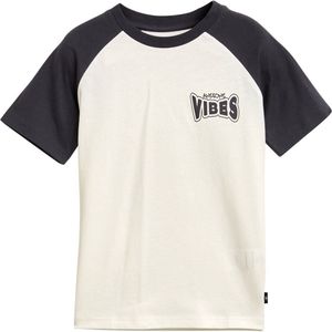 TOM TAILOR - Shirt - Donkergrijs/Wit - Jersey - Ronde Hals - Kwartmouw