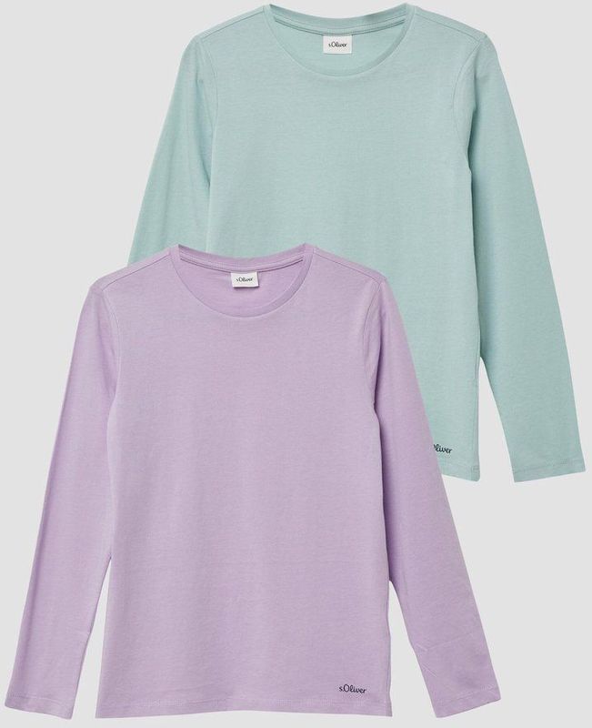 s.Oliver RED LABEL - T-shirt - Lilac/Light green - 2-pack - Unisex