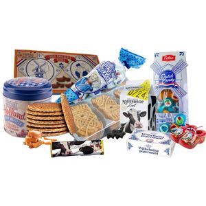 Holland pakket - 8 Hollandse cadeautjes - drop - stroopwafels - snoeppakket - cadeaupakket - Holland souvenir - Hollandse producten