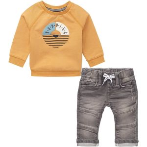 Noppies - Kledingset - 2 delig - Grijze jeans Tipton Grey - Sweater Homs Amber Gold - Maat 86