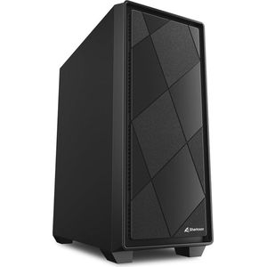 ATX Midi PC behuizing met dubbele radiator-ondersteuning, zwart