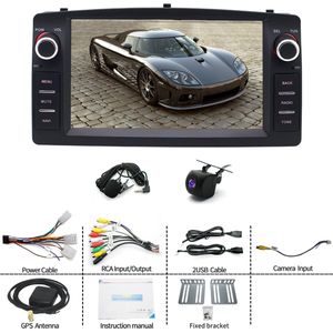 4+64G Android 14 Car Stereo GPS Navigation for Toyota Corolla 2000-2006, Built-in Wireless Carplay & Android Auto, 7-inch Touchscreen Radio with Bluetooth, Wifi, FM/RDS, SWC, Split Screen & Mirror Link, Equipped with AHD Backup Camera and Microphone