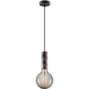 Home Sweet Home hanglamp roest Saga Spiraal - hanglamp inclusief LED lamp G125 dubbele spiraal - dimbaar - pendel lengte 100 cm - inclusief E27 LED lamp - rook