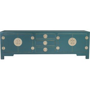 Fine Asianliving Chinese TV Kast Teal - Orientique Collectie B175xD47xH54cm Chinese Meubels Oosterse Kast