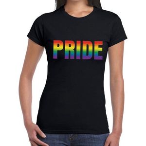 Pride regenboog gaypride tanktop -  zwart regenboog singlet voor dames - gaypride S