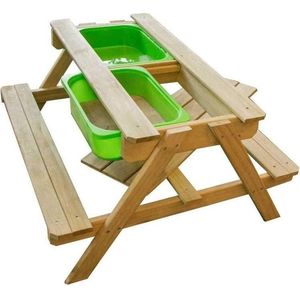 MaxxGarden Kinder picknicktafel - Zandbak met waterbak en picknicktafel - Buitenspeelgoed - 90 x 79 x 50cm