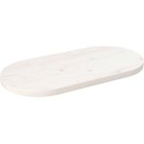 vidaXL - Tafelblad - ovaal - 80x40x2,5 - cm - massief - grenenhout - wit