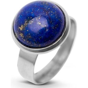 Zentana Lapis Lazuli Ring - Cabochon Edelsteen - RVS - Vriendschap