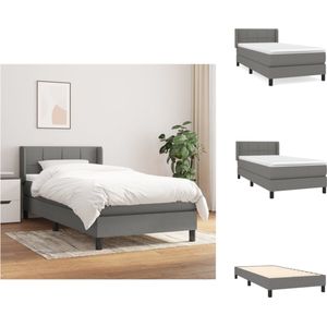 vidaXL Boxspringbed - Pocketvering - 90x190cm - Duurzaam - Verstelbaar hoofdbord - Huidvriendelijk - Bed