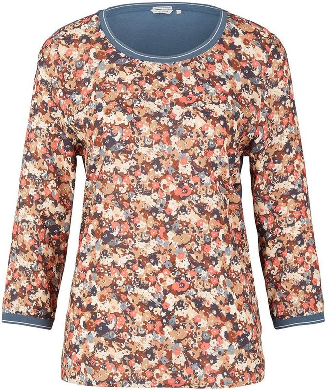 Tom Tailor Fabric Mix 1032698 T-shirt Met Lange Mouwen Veelkleurig M Vrouw
