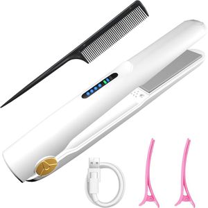 Draadloze Stijltang - Stijlborstel – Snoerloze Krultang - stoomstijltang - Mini Stijltang - Reis Stijltang - Krullen en Stijlen - Hair Straightener
