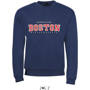Sweatshirt 2-201 Boston Massachusetts -Rood - Zwart, 3xL
