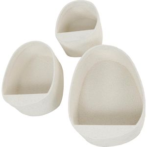 Shaped Alabaster - Wandschap - set van 3 - marmer composiet - wit - druppelvormig - ophangbaar