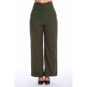 Banned Wijde broek -XS- GIRL BOSS Donkergroen