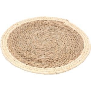 Chaks Placemat - D38 cm - gevlochten stro - beige - bohemian style