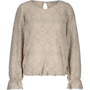 Top Ajour - Stone - T-shirt - Lange Mouwen - Ronde Hals - Ruffles