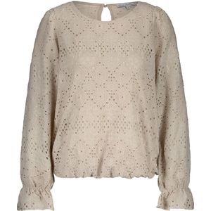 Top Ajour - Stone - T-shirt - Lange Mouwen - Ronde Hals - Ruffles
