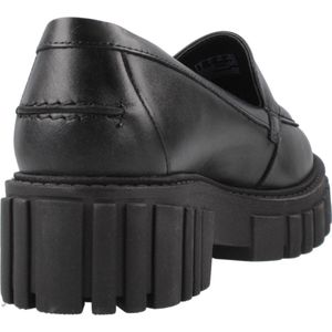 CLARKS - Page - Veterschoen - Zwart - Enkelhoog - Glad Leer - Platte Hak