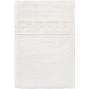 Cottonbaby - wieglaken - broderiekant - roomwit