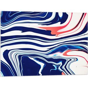 Vlag - Blauw met Wit Gemixte Kleuren met Oranje Details - 80x60 cm Foto op Polyester Vlag