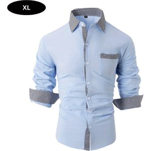 Nivard Overhemd Heren - Volwassenen - Lange Mouwen - Strijkvrij - Lange Mouw - Lichtblauw - Maat XL