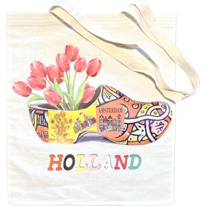 Holland Tas Houten Klomp - Katoen - Souvenirs - Kleurrijk - Een Stuk
