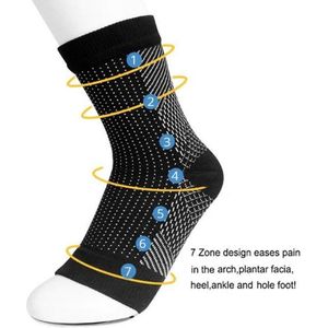 Compressie Sokken – Zwart – Sportsokken - Outdoor Sokken - Reissokken - 2 paar - Steunkousen - Maat M (39-42 )