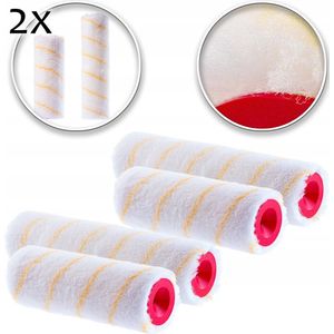 KADAX Verfroller, set - 20 + 25 cm, verfrol, gele draad, schilderrol van polyacryl, laagpolig, lakroller, verfroller voor muurverf, gevel, gevelrol, lakrol (2)