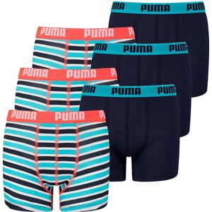 BOXERS 6 PACK Puma Basic Boxer Boxershorts met bedrukte strepen Jongens kinderondergoed