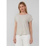 T-shirt - Glinsterend - Relaxed Fit - U-halslijn - Semi-transparant