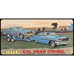 1:25 AMT 1223 Cal Drag Combo 3 in 1 Racing Team - Ford Galaxie Plastic Modelbouwpakket