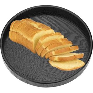 Houten dienblad antislip milieuvriendelijk massief hout rond dienblad voor thee-koffie-snacks anti-vloeistof-overloop zwart 21cm 24cm 27cm 30cm .