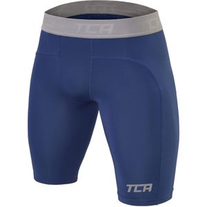 TCA Mannen Pro Performance Compressie Basislaag Thermische Onderbroek Shorts - Blauw, XXL