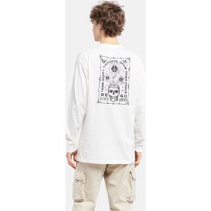 Vans MN Heren Longsleeve T-shirt met backprint (Maat M) Wit - Think Peace print