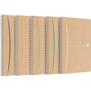 Oxford Touareg - spiraalblok - A4 - gelijnd - 90 vel - 90g - soepele kartonnen kaft - assorti