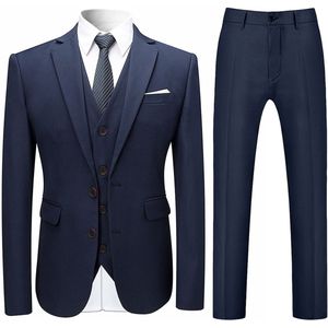 Allthemen Heren Pak 3-delig Slim Fit Pak Trouwpakken - Modern Jasje voor Zakelijk - S
