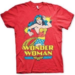 DC Comics Wonder Woman Heren Tshirt -S- Wonder Woman Rood