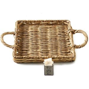 Rivièra Maison Rustic Rattan Mini Tray square - Dienblad - 23 x 17 cm - Rattan