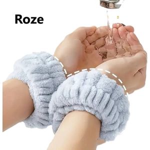 Set Van 2 Pols Microvezel Washandjes I Elastisch I Bescherm Je Mouwen En Kraag Tijdens wassen Gezicht Of Handen I Ophangbaar I Roze