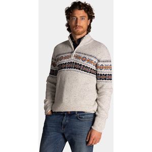 NZA - Ecru katoenen half zip trui