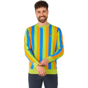 OppoSuits Bert™ Sweater - Sesamstraat Trui - Kleding voor Bert & Ernie Outfit - Lange Mouwen - Carnaval - Groen, Blauw, Geel - Maat: M