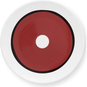 VT Wonen Circles Earth Red - gebaksbord - ⌀ 18cm - porselein - rode cirkel - rood servies