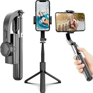 Gimbal Stabilizer voor Smartphone – 1-assige selfie-stick met statief & afstandsbediening – 360° rotatie, auto-balans – Vloggen, Livestream & TikTok – Lichtgewicht, inklapbaar