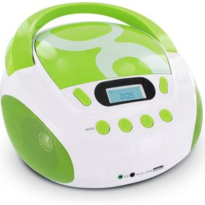 CD-MP3-speler met USB-poort voor kinderen, groen