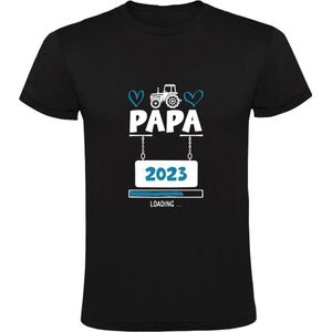 Papa Loading 2023 | Heren T-shirt | zoon | kind | vader | jongen | zwangerschap | in verwachting | baby | Wit