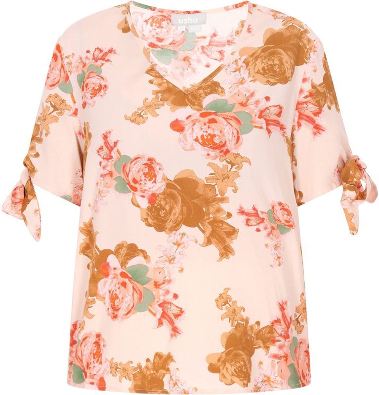 Usha - Blouse 'Fashion Look' - Crème - Blouseshirt - Bloemenprint