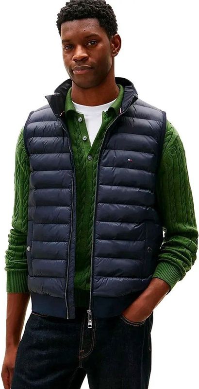 Tommy Hilfiger Mix Media Ess Rwb Vest Blauw,Zwart S Man