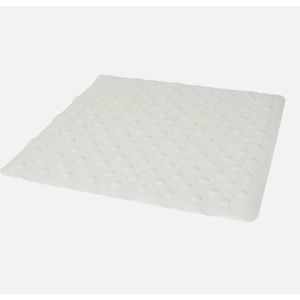 Anti-slip badmat - 54 x 54 cm - Lichtgrijs - Vierkant - Rubber