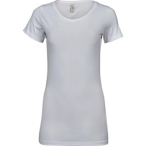 Tee Jays Vrouwen/dames Manierrek Lange Lengte T-Shirt (Wit)